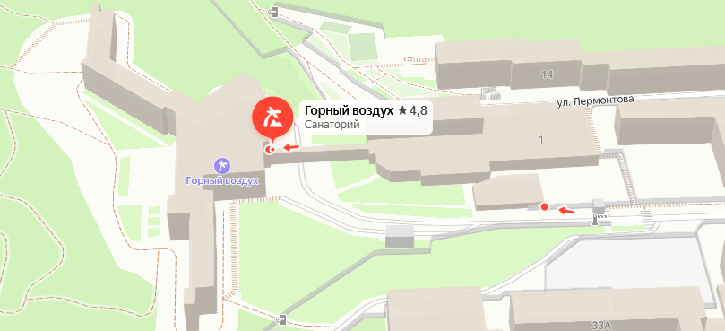 Санаторий «Горный Воздух» на карте 