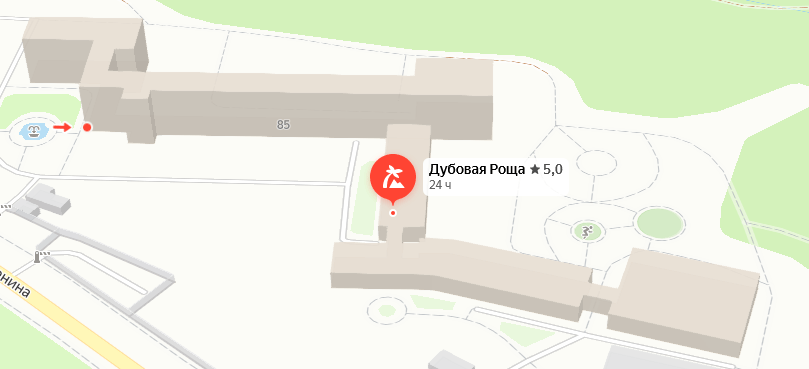 Санаторий «Дубовая Роща» на карте 